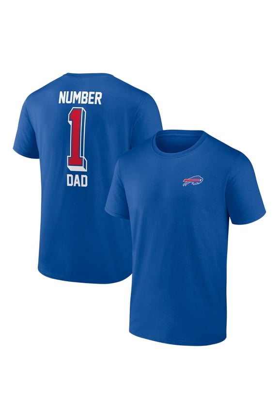 Men's Royal Buffalo Bills Number One Dad T-Shirt