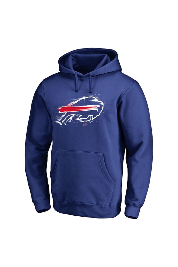 Men's Royal Buffalo Bills Splatter Logo Pullover Hoodie
