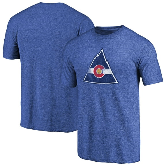 Men's Royal CO Rockies Throwback Logo 1976-1977 Tri-Blend T-Shirt