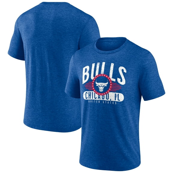Men's Royal Chicago Bulls Badge of Honor Tri-Blend T-Shirt