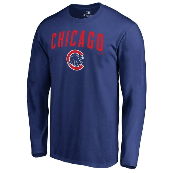 Men's Royal Chicago Cubs Team Lockup Long Sleeve T-Shirt