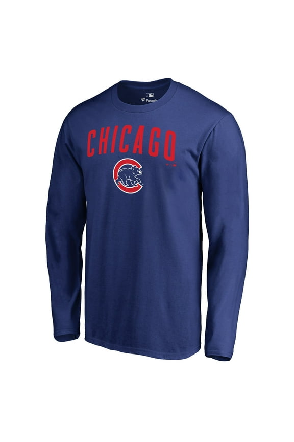 Men's Royal Chicago Cubs Team Lockup Long Sleeve T-Shirt