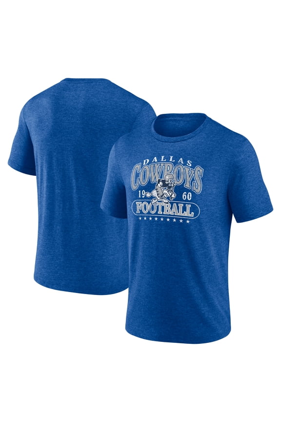 Men's  Royal Dallas Cowboys Official Retro Tri-Blend T-Shirt