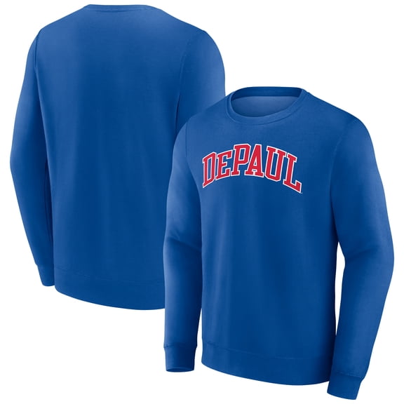 Men's Royal DePaul Blue Demons Short Name Fleece Pullover Sweatshirt