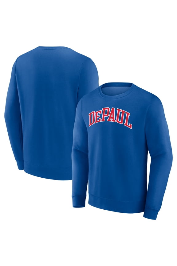 Men's Royal DePaul Blue Demons Short Name Fleece Pullover Sweatshirt