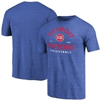 Men's Royal Detroit Pistons Vintage Arch Tri-Blend T-Shirt