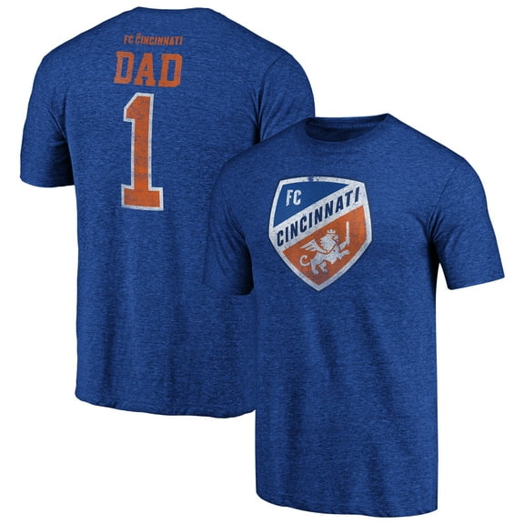Men's Royal FC Cincinnati Greatest Dad Tri-Blend T-Shirt