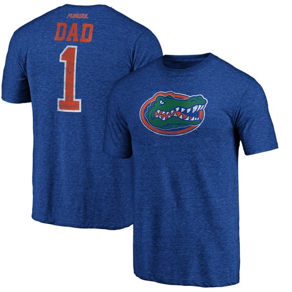 Men's Royal Florida Gators Greatest Dad Logo Tri-Blend T-Shirt