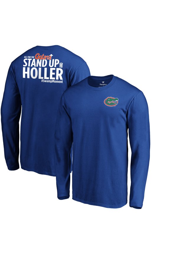 Men's Royal Florida Gators Stand Up & Holler Official Fan Long Sleeve T-Shirt
