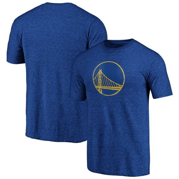 Men's Royal Golden State Warriors Distressed Primary Logo Tri-Blend T-Shirt