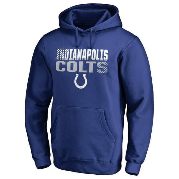 Men's Royal Indianapolis Colts Iconic Collection Fade Out Pullover Hoodie