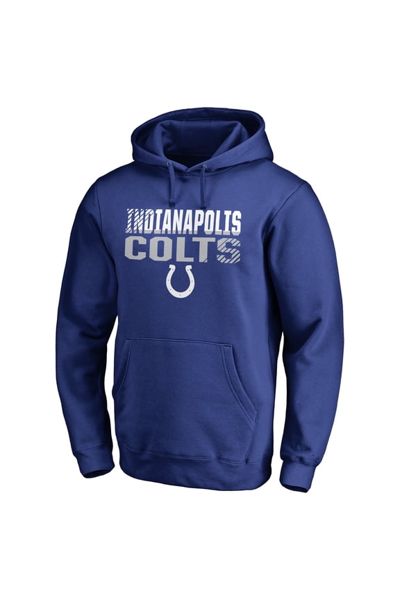 Men's Royal Indianapolis Colts Iconic Collection Fade Out Pullover Hoodie