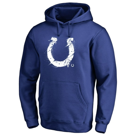 Men's Royal Indianapolis Colts Splatter Logo Pullover Hoodie