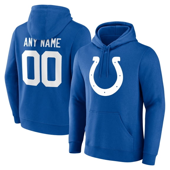 Men's Royal Indianapolis Colts Team Authentic Personalized Name & Number Hoodie