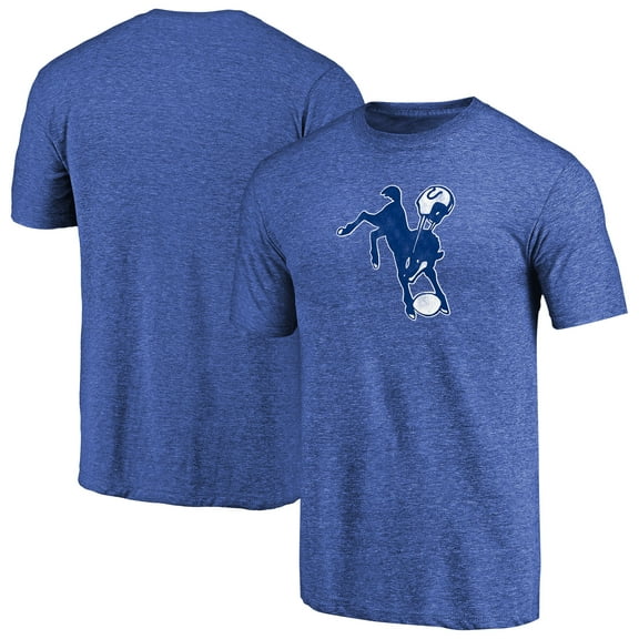 Men's Royal Indianapolis Colts Throwback Logo Tri-Blend T-Shirt
