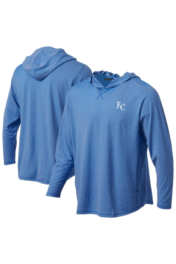 Men's  Royal Kansas City Royals Butter Stripe Tri-Blend Long Sleeve Hoodie T-Shirt