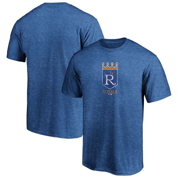 Men's Royal Kansas City Royals Cooperstown Collection True Classics Throwback Logo Tri-Blend T-Shirt
