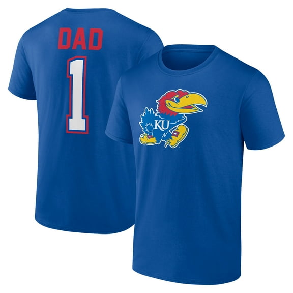 Men's Royal Kansas Jayhawks Father's Day #1 Dad T-Shirt