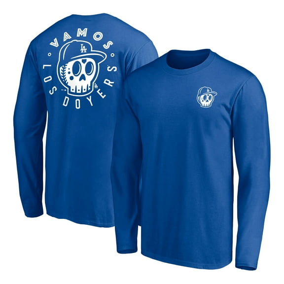 Men's Royal Los Angeles Dodgers Team Hometown Collection Sugar Skull Long Sleeve T-Shirt