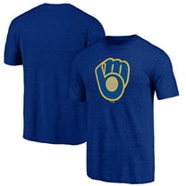 Men's Royal Milwaukee Brewers Cooperstown Official Logo Tri-Blend T-Shirt