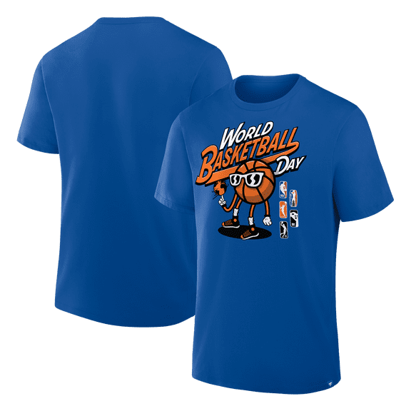 Men's Royal NBA World Basketball Day T-Shirt