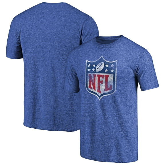 Men's Royal NFL Shield Distressed Team Primary Logo Tri-Blend Raglan T-shirt