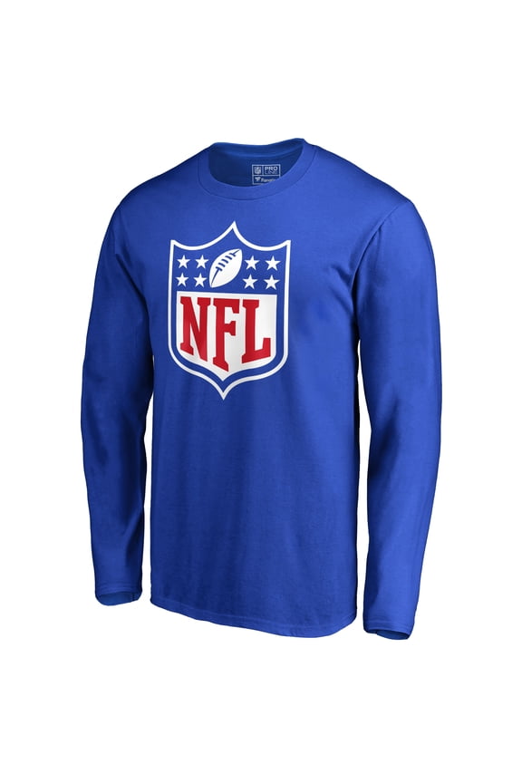Men's Royal NFL Shield Primary Logo Long Sleeve T-Shirt