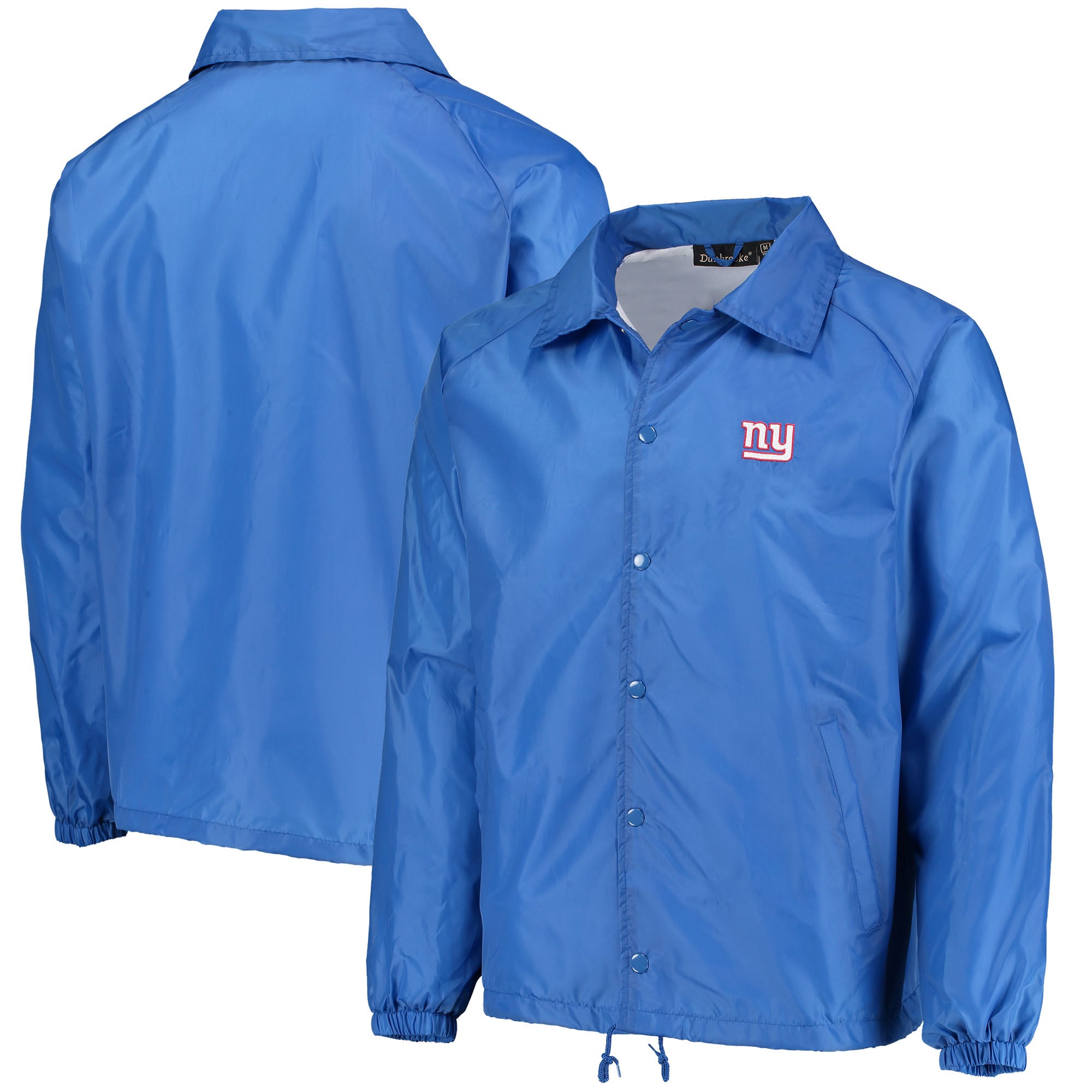 Men's Royal New York Giants Coaches Classic Raglan Full-Snap Windbreaker Jacket