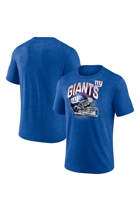 Men's Royal New York Giants Helmet Tri-Blend T-Shirt