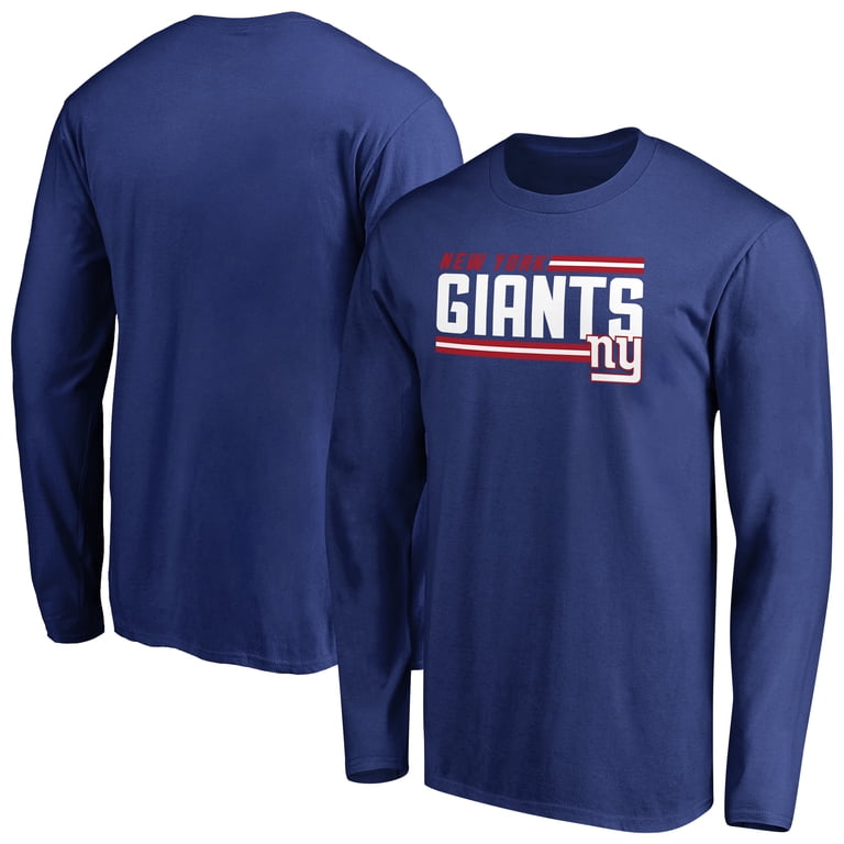 seesee×GIANTS LOGO LONG-SLEEVE T-SHIRTS Men's Royal New York Giants Iconic Collection On Side Stripe Long