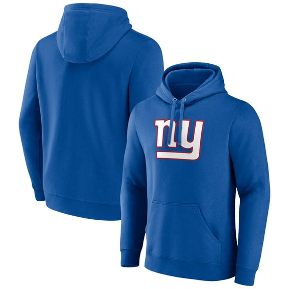 Men's Royal New York Giants Primary Team Logo Fitted Pullover Hoodie