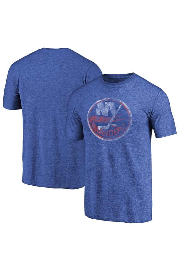 Men's Royal New York Islanders Throwback Vintage Logo Tri-Blend T-Shirt
