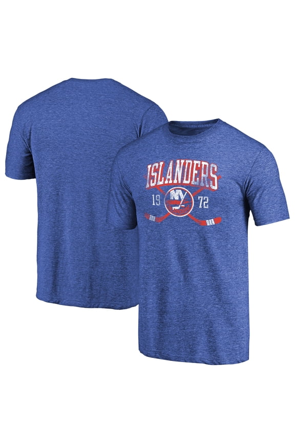 Men's Royal New York Islanders Vintage Collection Line Shift Tri-Blend T-Shirt