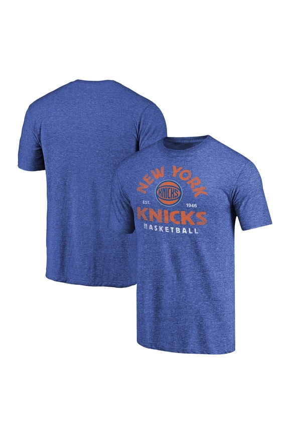 Men's Blue New York Knicks Vintage Arch Tri-Blend T-Shirt