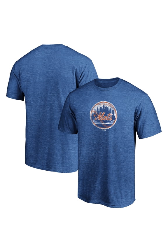 Men's Royal New York Mets Cooperstown Collection True Classics Throwback Logo Tri-Blend T-Shirt