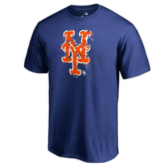Men's Royal New York Mets Splatter Logo T-Shirt
