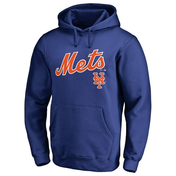 Men's Royal New York Mets Team Lockup Fitted Pullover Hoodie