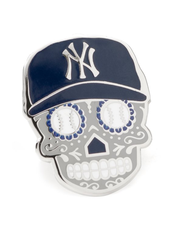 Men's Royal New York Yankees Sugar Skull Lapel Pin