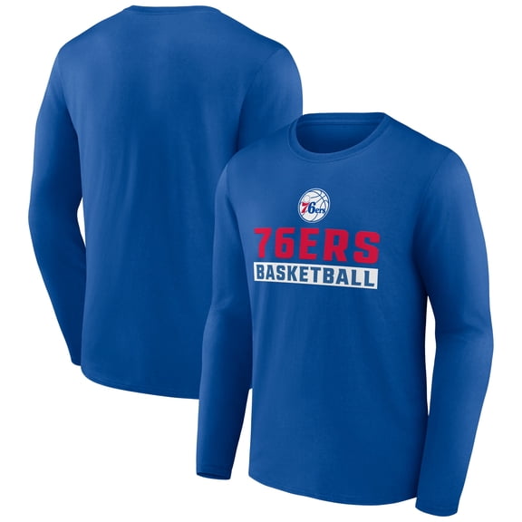 Men's Royal Philadelphia 76ers Let's Go Long Sleeve T-Shirt