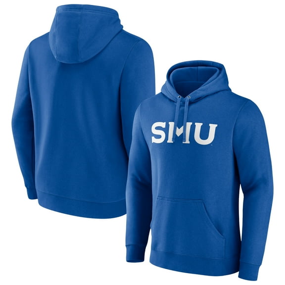 Men's Royal SMU Mustangs Basic Arch Pullover Hoodie