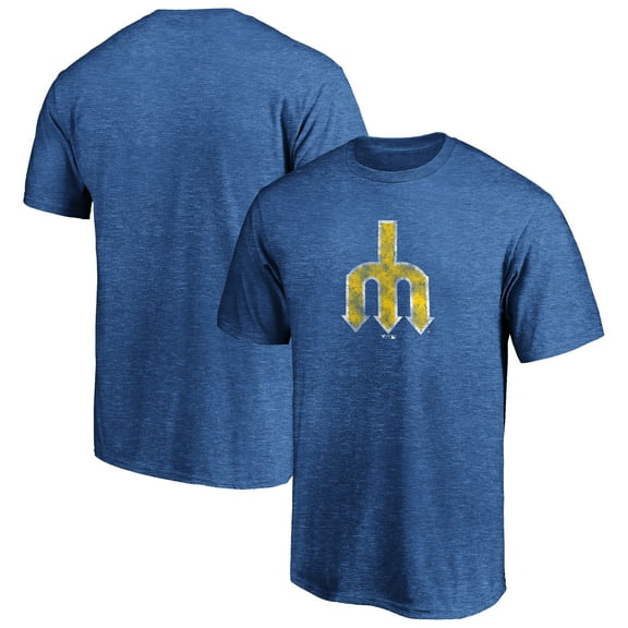 Men's Royal Seattle Mariners Cooperstown Collection True Classics Throwback Logo Tri-Blend T-Shirt
