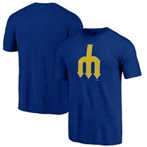 Men's Royal Seattle Mariners Cooperstown Official Logo Tri-Blend T-Shirt