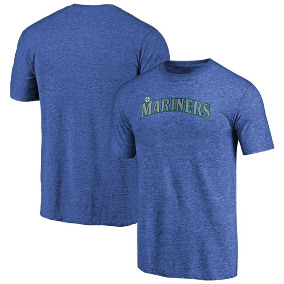 Men's Royal Seattle Mariners Team Wordmark Tri-Blend T-Shirt