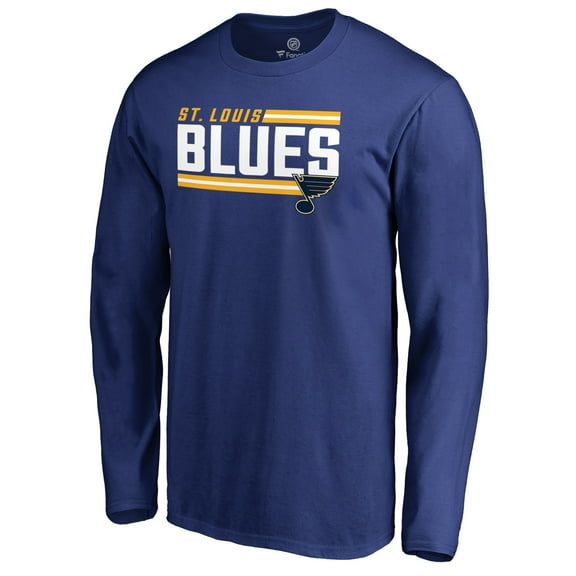 Men's Royal St. Louis Blues Iconic Collection On Side Stripe Long Sleeve T-Shirt