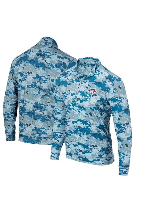 Men's Royal Toronto Blue Jays Digital Camo Performance Quarter-Zip Pullover Jacket