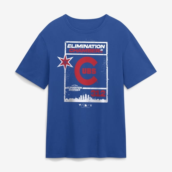 Men's Royal WWE x Chicago Cubs Elimination Chamber 2026 T-Shirt
