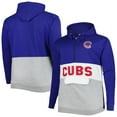 thumbnail image 1 of Men's Royal/White Chicago Cubs Big & Tall Fleece Half-Zip Hoodie, 1 of 3