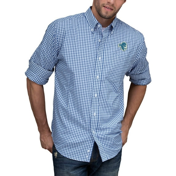 Men's Royal/White Seton Hall Pirates NCAA Gingham Button-Down Check Shirt