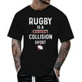 thumbnail image 1 of Men's Rugby Jersy American Football Fans T Shirt Vintage Letter Prints Graphic Tee Short Sleeves Top, 1 of 4