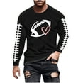 thumbnail image 1 of Men's Rugby Print Long Sleeve Tee Shirt Casual Crewneck Pullover Basic Workout Fitted T-Shirts, 1 of 4